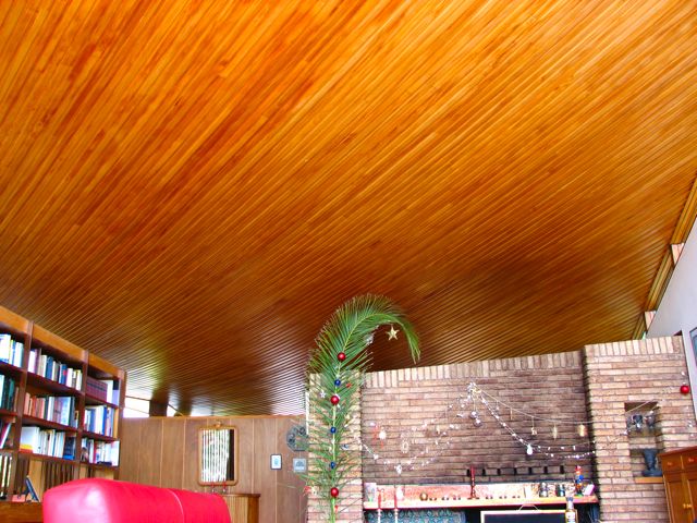 Yellow-wood ceiling