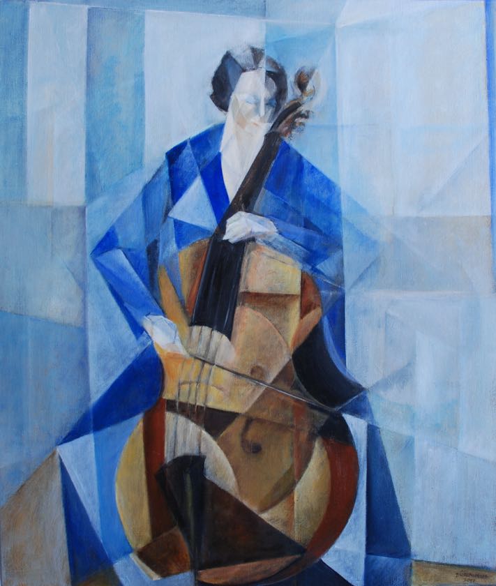 Cellist, 2017, oil on canvas, 60 x 50 cm