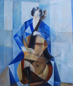 Cellist, 2017, oil on canvas, 60 x 50 cm